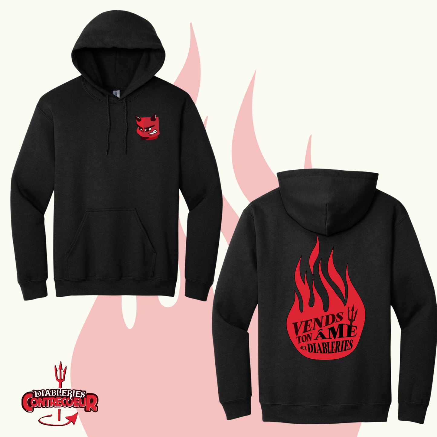 Hoodie enfant noir - Diableries