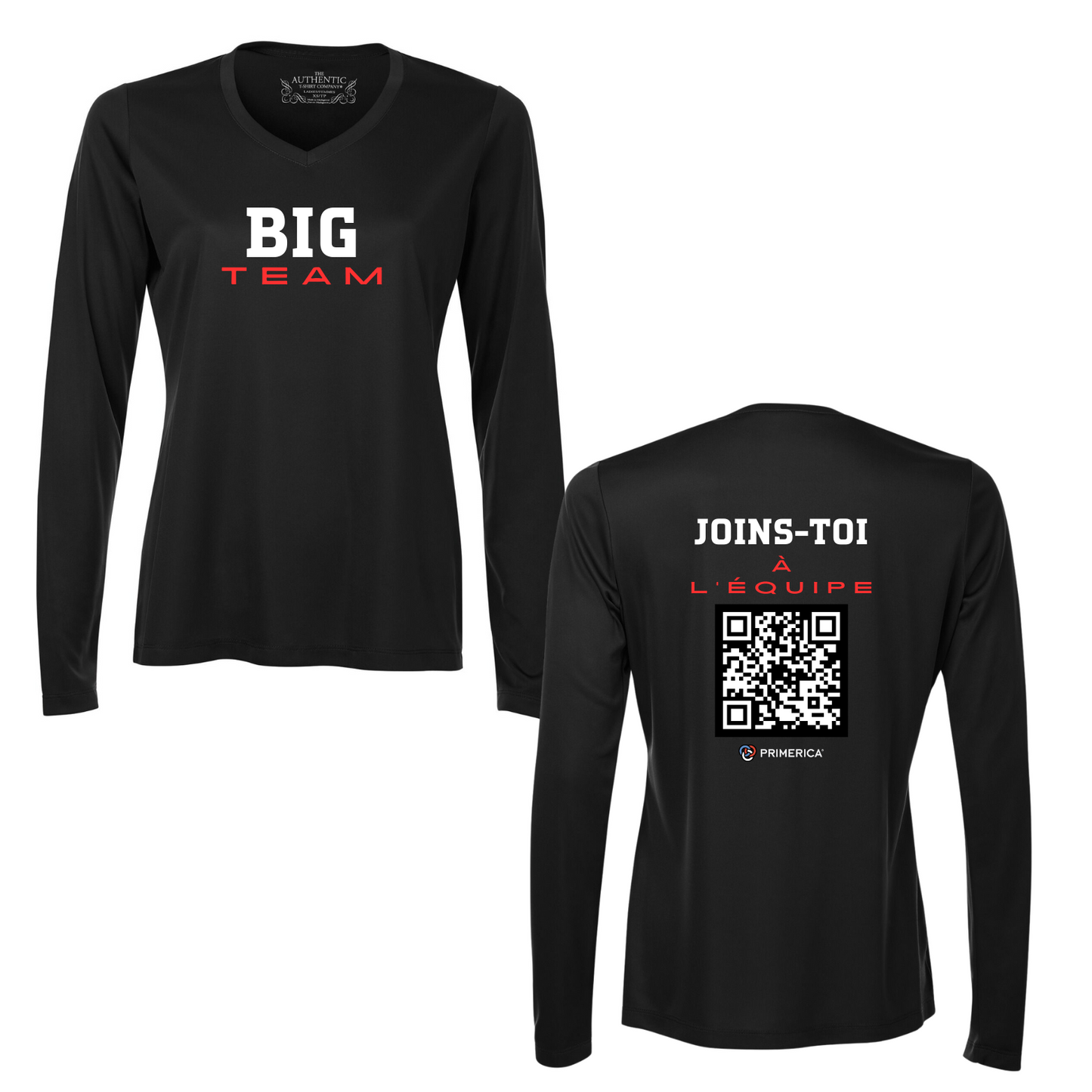 Manche longue col en V femme Pro team - BIGTEAM