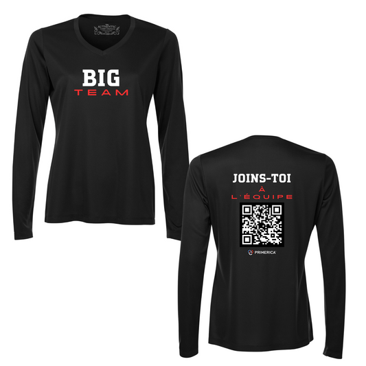 Manche longue col en V femme Pro team - BIGTEAM