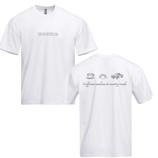 T-shirt unisexe Wesma - Caffeine sunshine et country roads