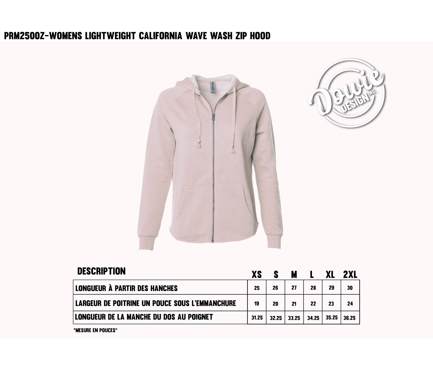 (Catalogue femmes) WOMEN'S CALIFORNIA WAVE WASH ZIP HOOD