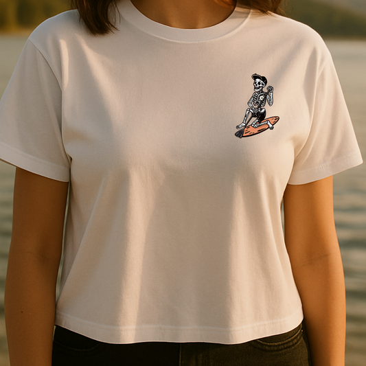 T-shirt crop top "J'rame donc je suis" - Vagabond.e