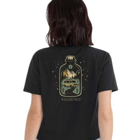 T-shirt crop top "Perdu mais heureux" - Vagabond.e