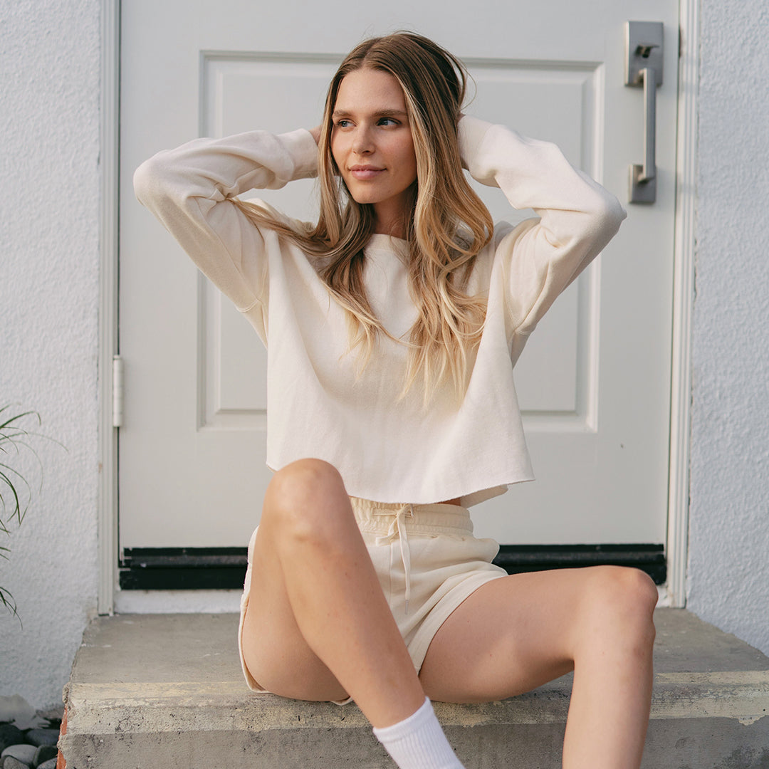 Crewneck croptop femme - Domaine de l'Archipel