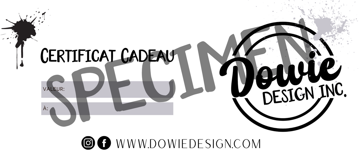 Carte-cadeau Dowiedesign