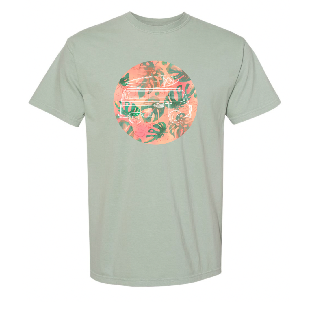 T-shirt Stefy westfalia et monstera corail