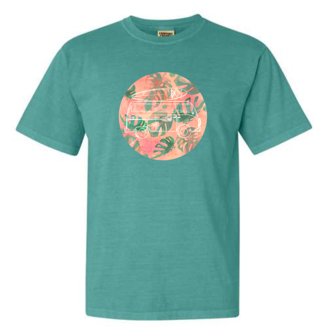 T-shirt Stefy westfalia et monstera corail