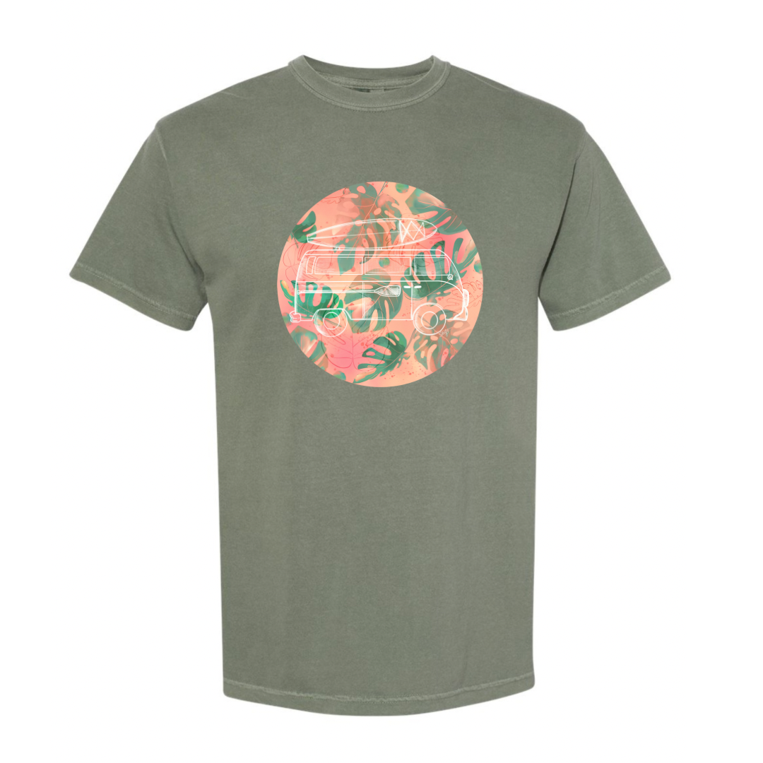 T-shirt Stefy westfalia et monstera corail