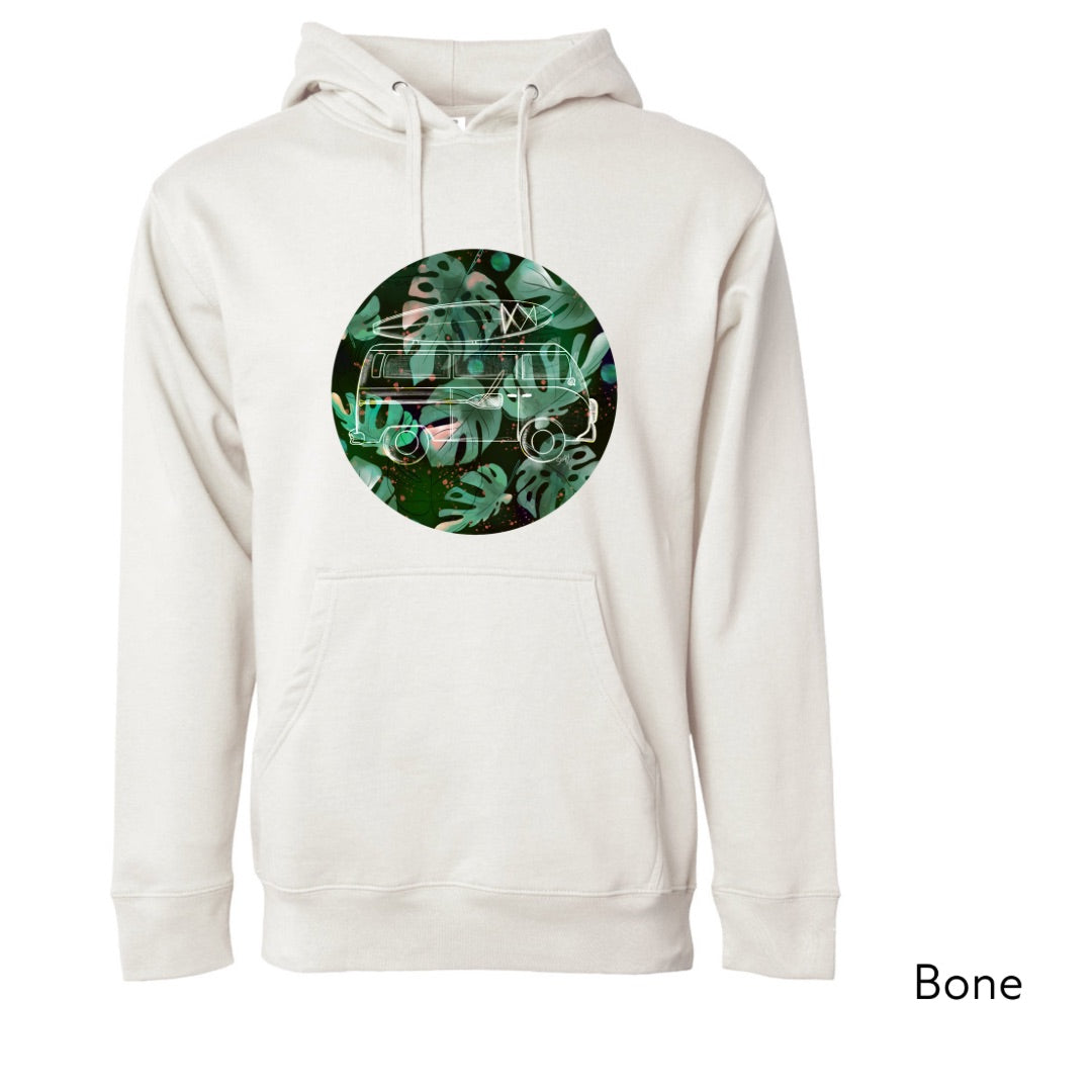 Hoodie Stefy Westfalia et monstera foncés