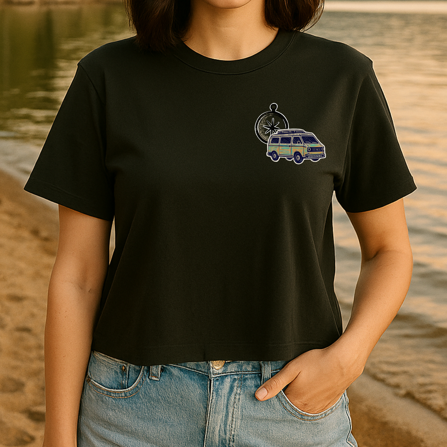 T-shirt crop top "Vie de Van" - Vagabond.e