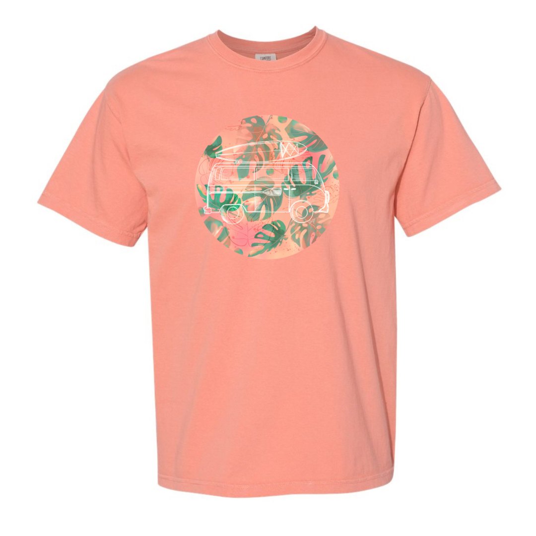 T-shirt Stefy westfalia et monstera corail