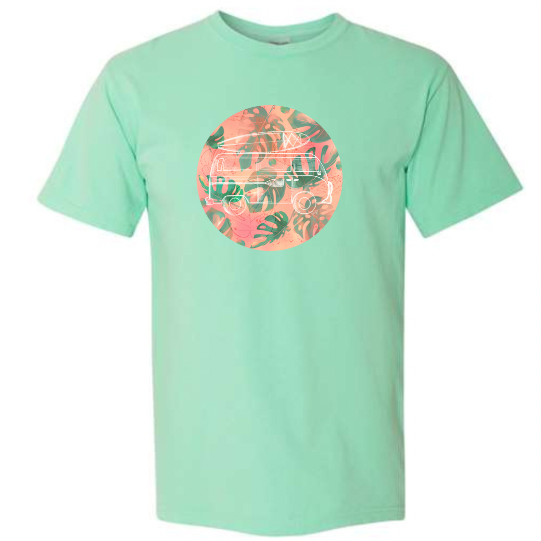 T-shirt Stefy westfalia et monstera corail