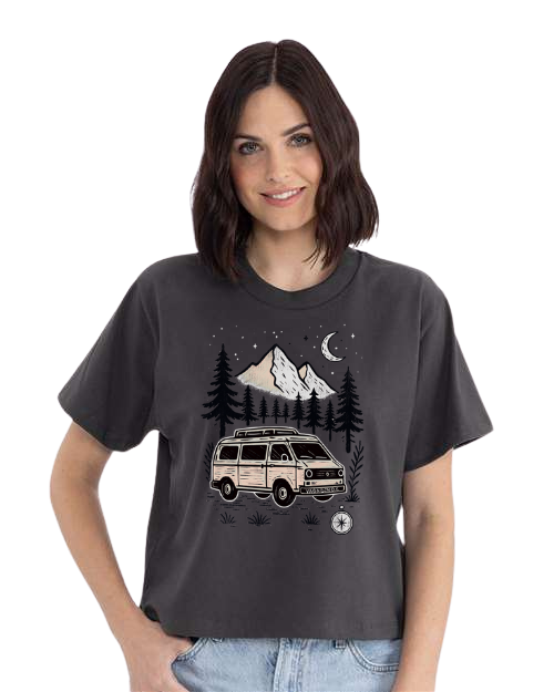 T-shirt crop top "Vive le van" - Vagabond.e