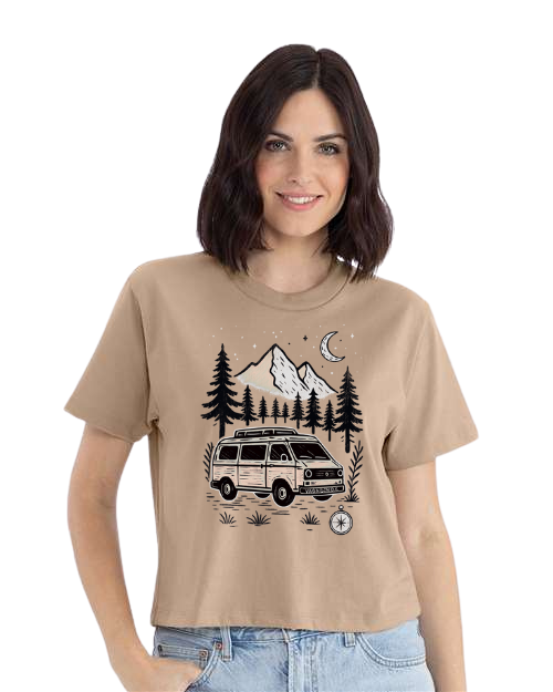 T-shirt crop top "Vive le van" - Vagabond.e