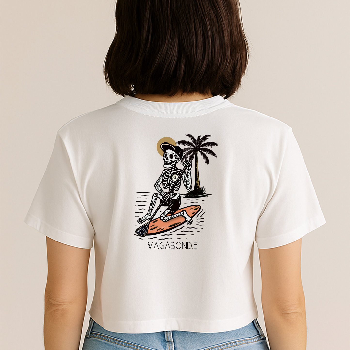T-shirt crop top "J'rame donc je suis" - Vagabond.e