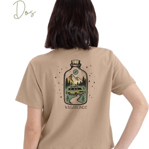 T-shirt crop top "Perdu mais heureux" - Vagabond.e