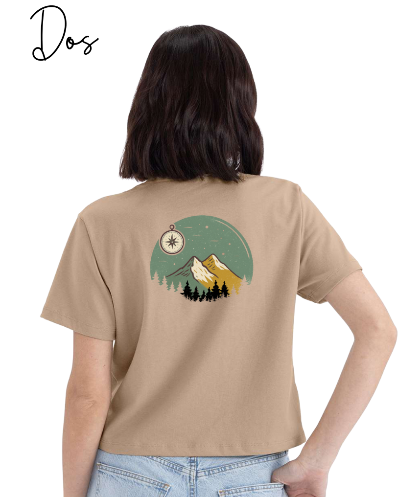 T-shirt crop top "Au sommet" - Vagabond.e