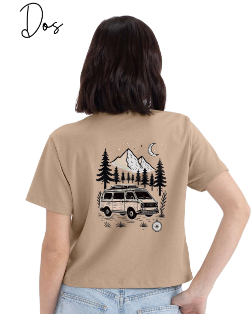 T-shirt crop top "Vie de Van" - Vagabond.e