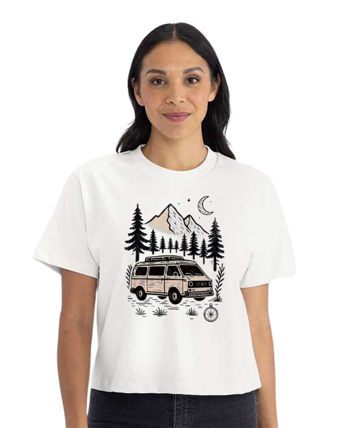 T-shirt crop top "Vive le van" - Vagabond.e