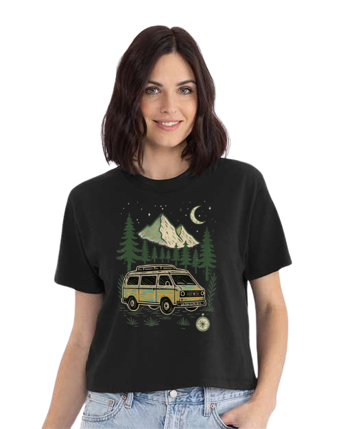 T-shirt crop top "Vive le van" - Vagabond.e