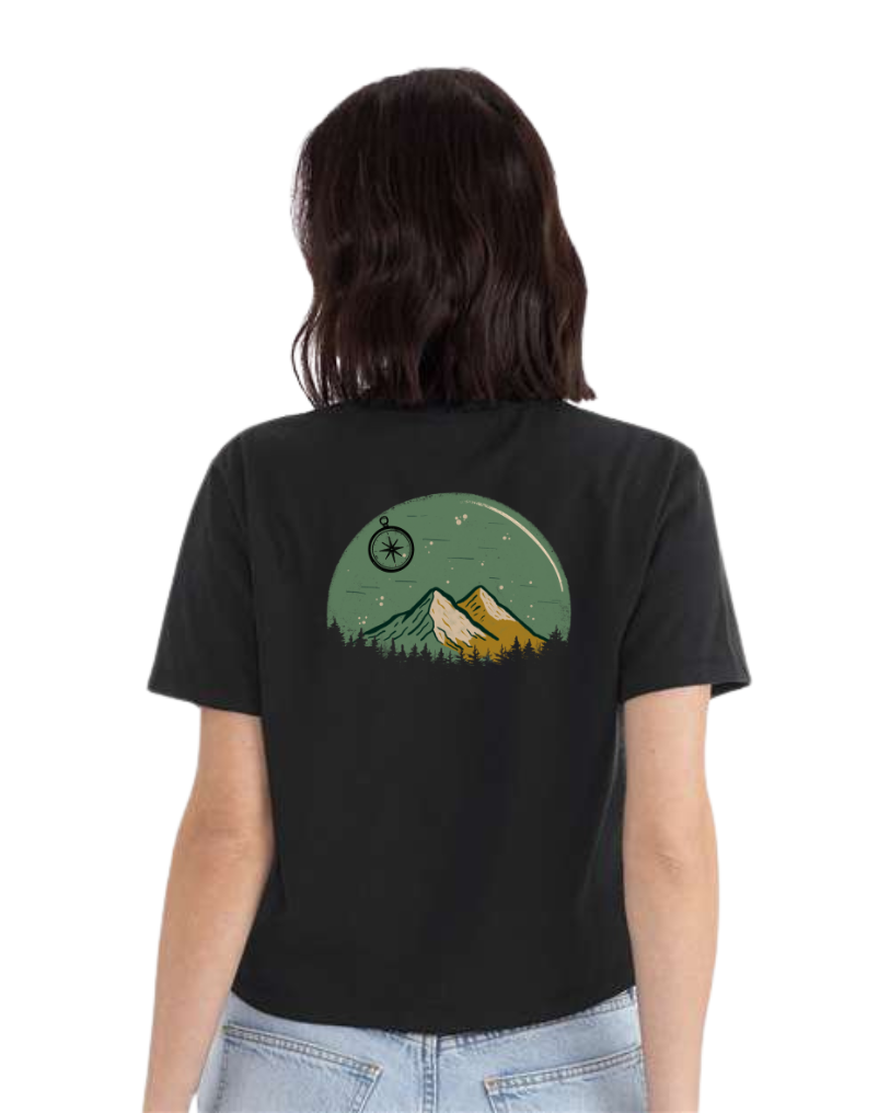 T-shirt crop top "Au sommet" - Vagabond.e