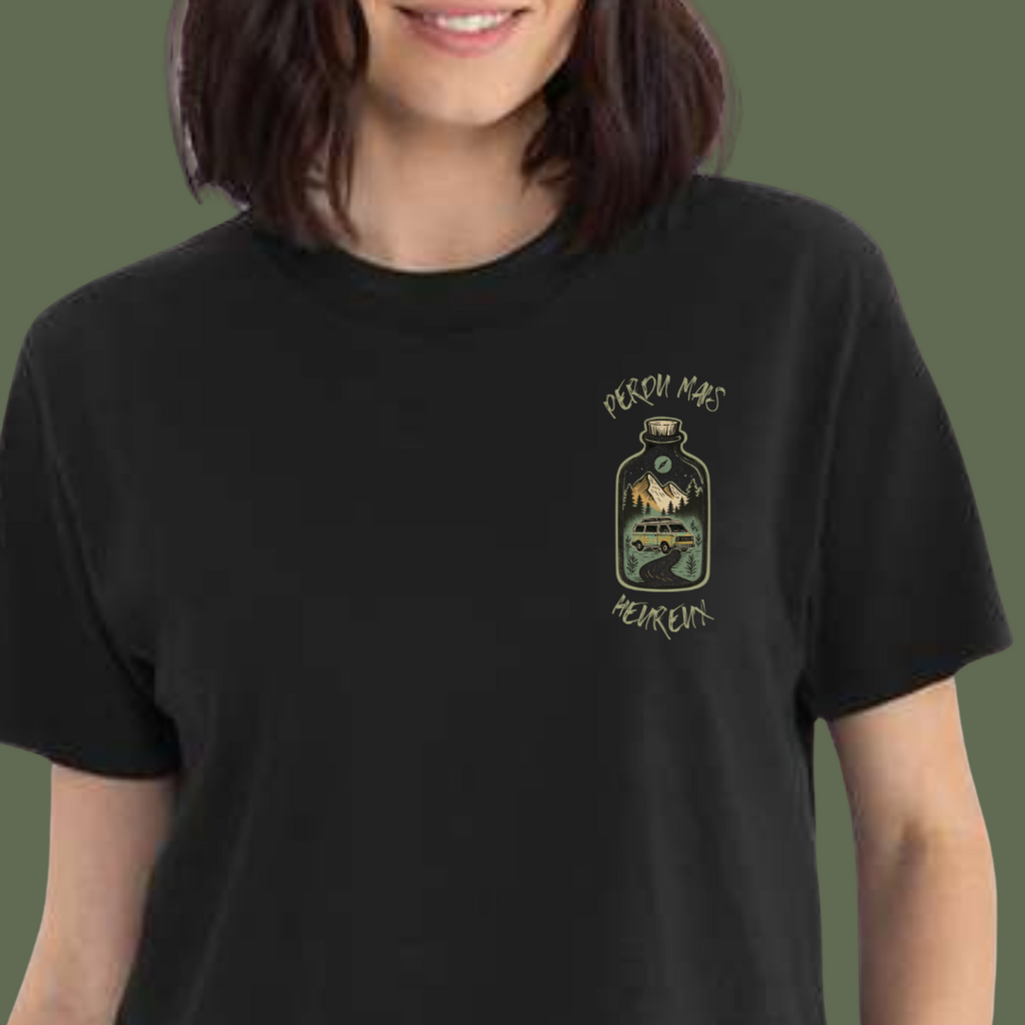 T-shirt crop top "Perdu mais heureux" - Vagabond.e
